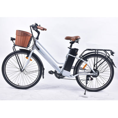 Xe đạp điện nữ hạng nhẹ 6 tốc độ, Xe đạp điện nữ chạy điện 25km / H có giỏ